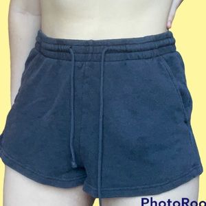 Black sweatpant shorts